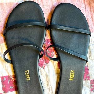 Black double strap Tkees sandals women’s sz 9/40